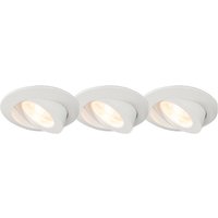 Set van 3 inbouwspots wit incl. LED IP44 - Relax LED