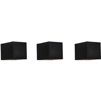 Set van 3 moderne wandlampen zwart - Transfer