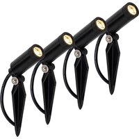 Set van 4 prikspots zwart incl. LED IP65 solar - Garly