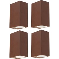 Set van 4 wandlampen roestbruin 2-lichts IP44 - Baleno