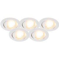 Set van 5 inbouwspots wit incl. LED 3-staps dimbaar - Mio