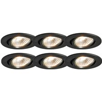 Set van 6 inbouwspots zwart kantelbaar - Cisco