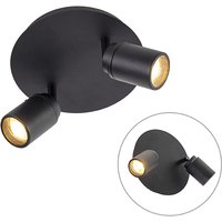 Smart Moderne spot zwart incl. GU10 2-lichts IP44 - Ducha