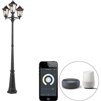 Smart buiten lantaarn zwart 3-lichts incl. Wifi ST64 - New Orleans