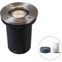 Smart grondspot RVS incl. WiFi GU10 IP65 - Basic Round