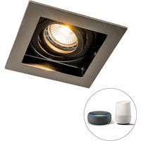 Smart inbouwspot staal incl. Wifi GU10 lichtbron - Carree