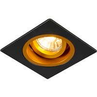 Smart inbouwspot zwart met goud vierkant incl. Wifi GU10 - Chuck