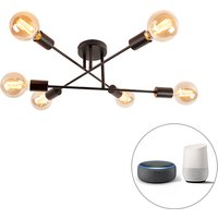 Smart plafondlamp zwart 6-lichts incl. Wifi G95 - Sydney Bondi