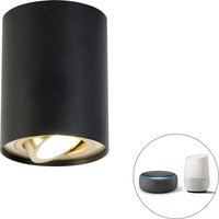 Smart plafondspot zwart met goud incl. Wifi GU10 - Rondoo up