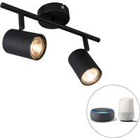 Smart spot zwart kantelbaar incl. 2 WiFi GU10 - Jeana