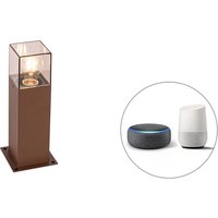 Smart staande buitenlamp roestbruin 30 cm incl. Wifi A60 - Denmark