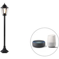 Smart staande buitenlamp zwart incl. Wifi ST64 - New Orleans