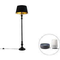 Smart vloerlamp met 45 cm kap zwart incl. Wifi A60 - Classico
