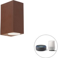 Smart wandlamp roestbruin IP44 incl. 2 Wifi GU10 - Baleno
