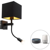 Smart wandlamp zwart met USB incl. Wifi A60 en GU10 - Zeno