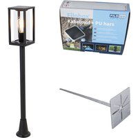 Staande buitenlamp zwart 100 cm met grondpin en kabelmof - Charlois