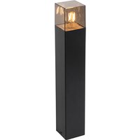 Staande buitenlamp zwart 50 cm IP44 met smoke glass - Denmark