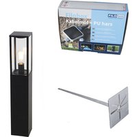 Staande buitenlamp zwart 80 cm met grondpin en kabelmof - Charlois
