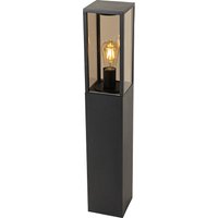 Staande buitenlamp zwart met smoke 80 cm IP44 - Charlois