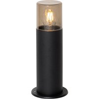 Staande buitenlamp zwart met smoke kap 30 cm IP44 - Odense