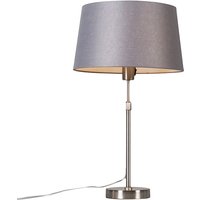 Tafellamp staal met kap grijs 35 cm verstelbaar - Parte