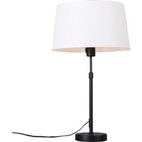 Tafellamp zwart met kap wit 35 cm verstelbaar - Parte