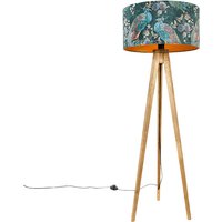 Tripod vintage hout met kap pauw groen 50 cm - Tripod Classic