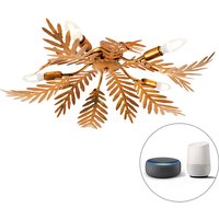 Vintage Smart plafondlamp goud incl. 5 WiFi E14 - Botanica