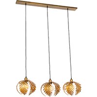 Vintage hanglamp goud langwerpig 3-lichts - Botanica