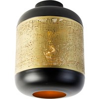 Vintage plafondlamp zwart met messing - Kayleigh
