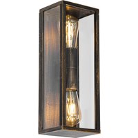 Vintage wandlamp antiek goud 38 cm 2-lichts IP44 - Charlois