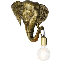 Vintage wandlamp goud - Animal Elefant