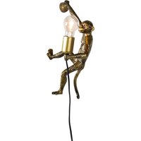 Vintage wandlamp goud - Animal Monkey