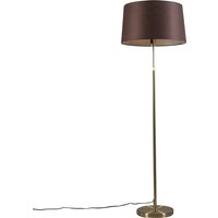 Vloerlamp goud/messing met kap bruin 45 cm verstelbaar - Parte