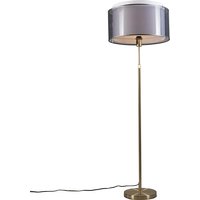 Vloerlamp goud/messing met zwart/witte kap 47 cm - Parte