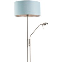 Vloerlamp staal en blauw met verstelbare leesarm - Luxor