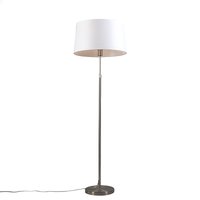 Vloerlamp staal met kap wit 45 cm verstelbaar - Parte