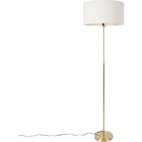 Vloerlamp verstelbaar goud met boucle kap wit 50 cm - Parte