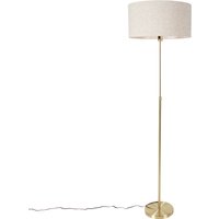 Vloerlamp verstelbaar goud met kap lichtgrijs 50 cm - Parte