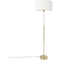 Vloerlamp verstelbaar goud met kap wit 50 cm - Parte