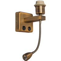 Wandlamp brons incl. LED met leesarm - Brescia Combi