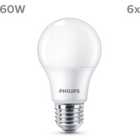 Philips LED lamp E27 8W 806lm 2.700K mat per 6