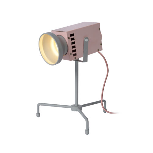 Lucide Beamer - tafellamp - 23 x 23 x 26 cm - 3W LED incl. - roze en grijs