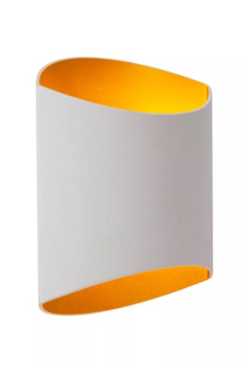 Lucide Diletta - wandverlichting - 16 x 8 x 18 cm - wit/goud