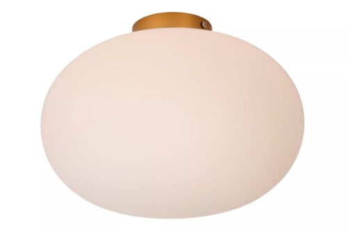 Lucide Elysee - plafondlamp - Ø 38 x 27 cm - goud en opaal