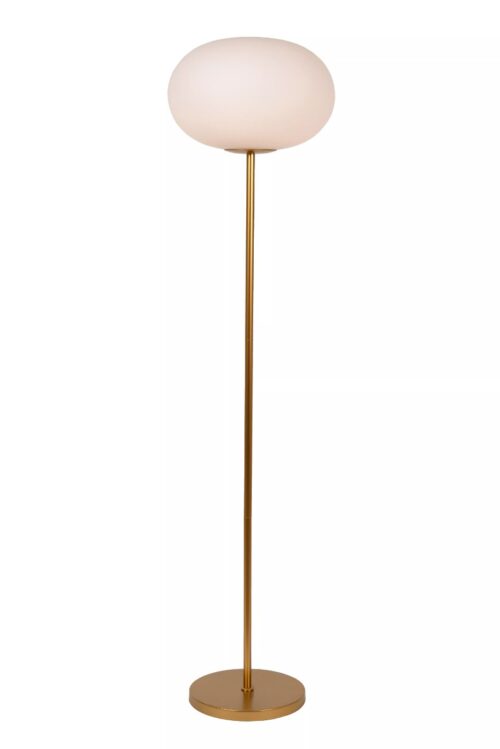 Lucide Elysee - vloerlamp - Ø 38 x 155 cm - goud en opaal