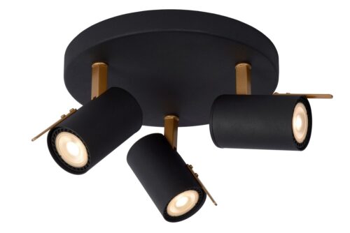 Lucide Grony - opbouwspot - Ø 23 x 15 cm - 3 x 5W dimbare LED incl. - zwart