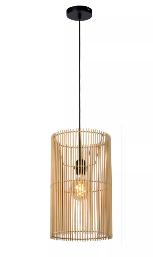 Lucide Jantine - hanglamp - Ø 26 x 175 cm - houtkleur