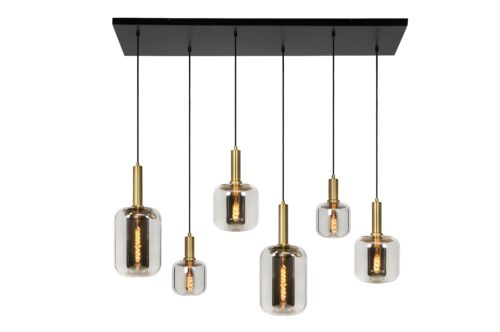 Lucide Joanet - Hanglamp 6L - 130 x 30 x 190 cm - Fumé