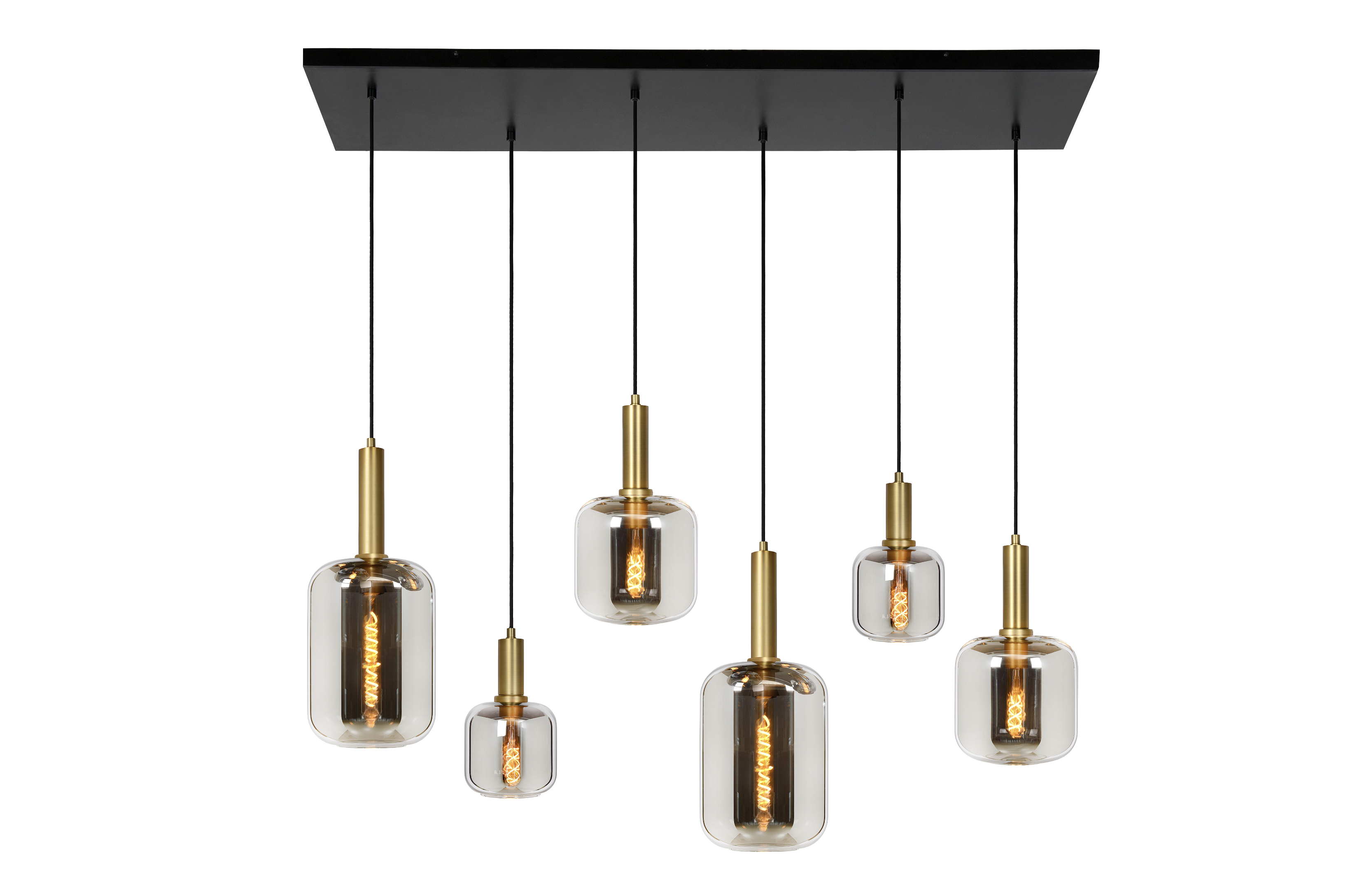 Lucide Joanet - Hanglamp 6L - 130 x 30 x 190 cm - Fumé